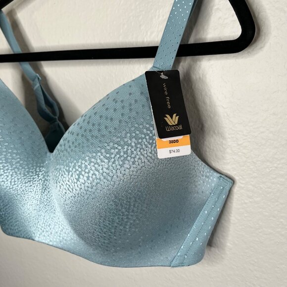 Wacoal Womens Back Appeal Wire Free Bra 38DD Stone Blue 856303 - Picture 2 of 9